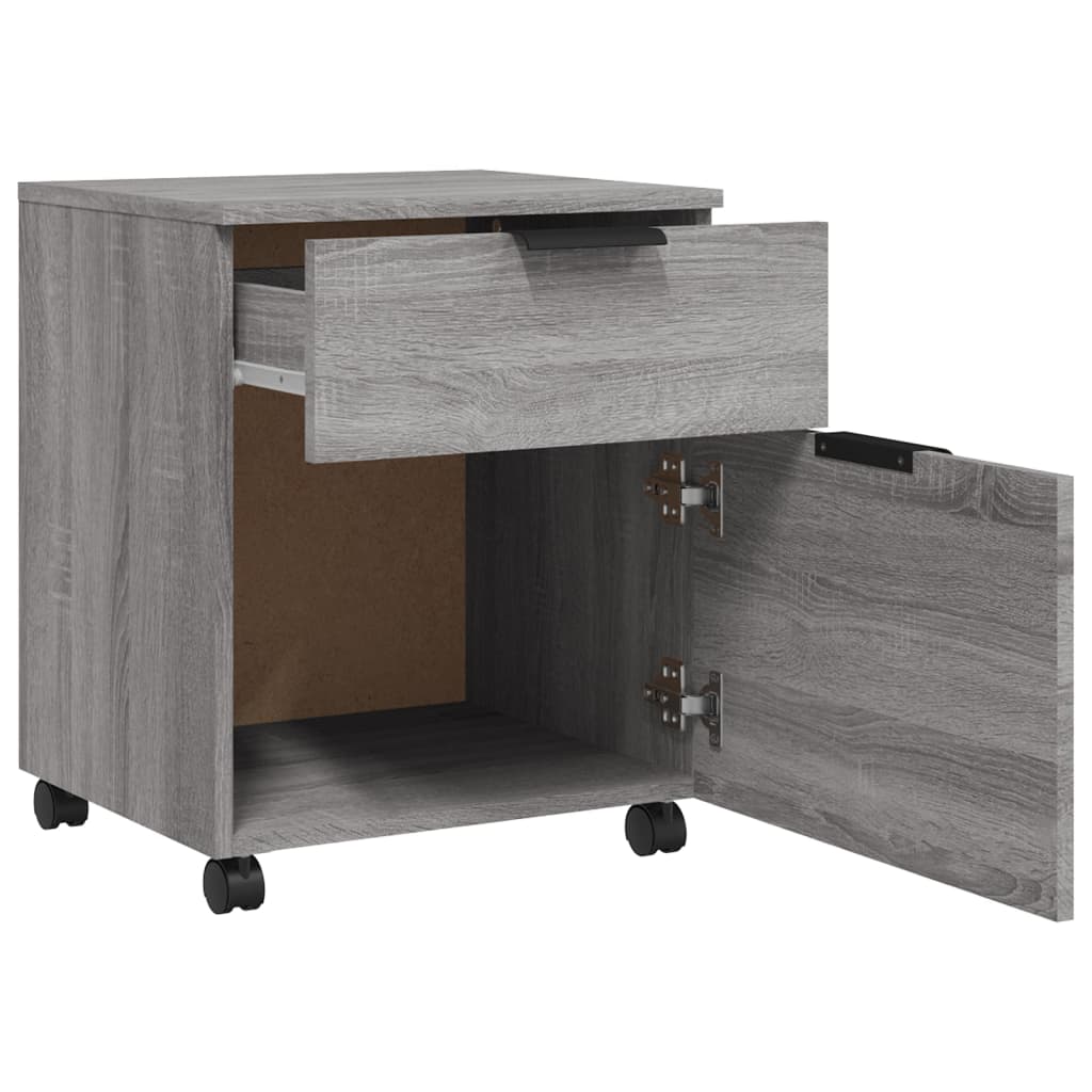 Mobile File Cabinet with Wheels Grey Sonoma 45x38x54 cm Engineered Wood